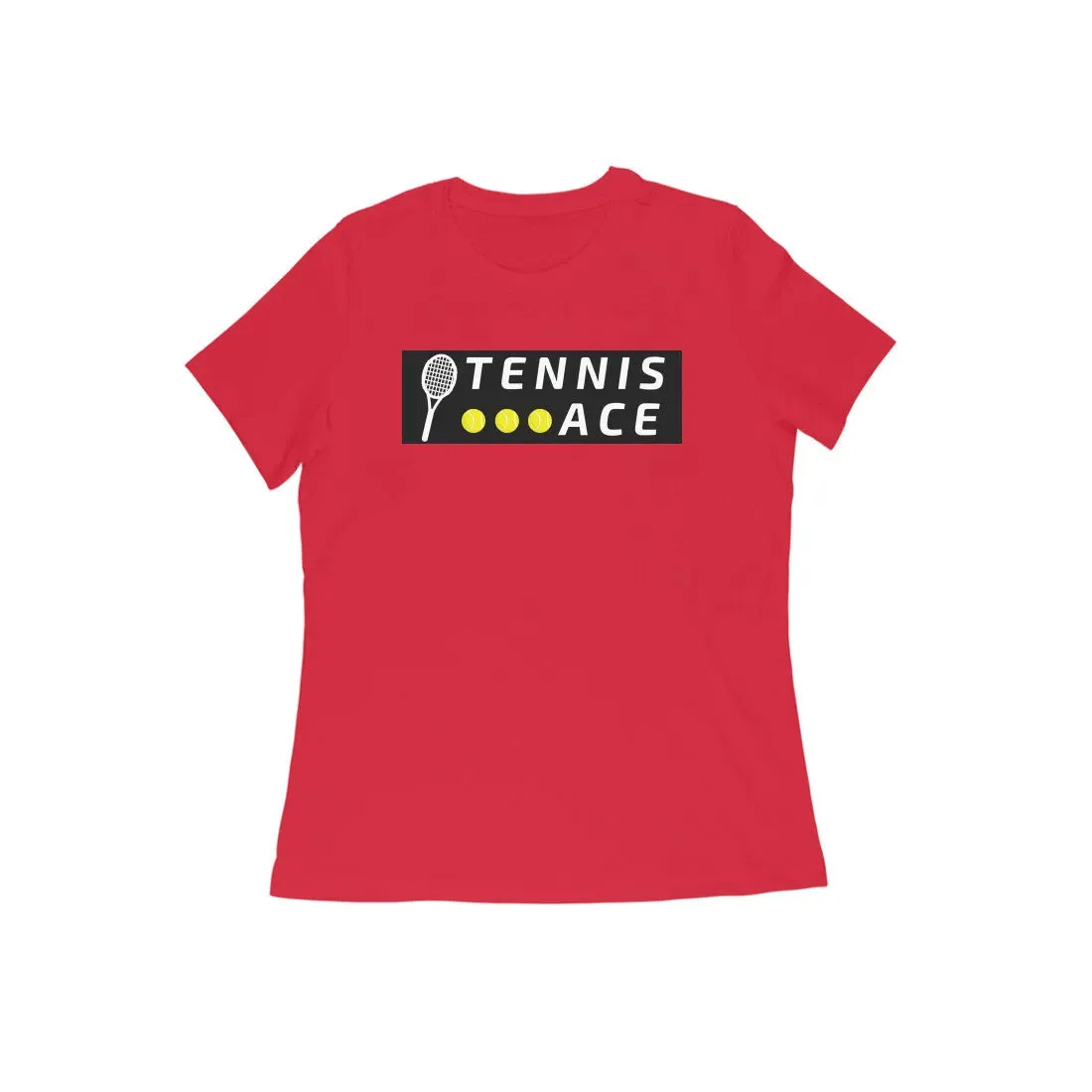 Tennis Ace Typographic Print Round Neck T-shirt for Women