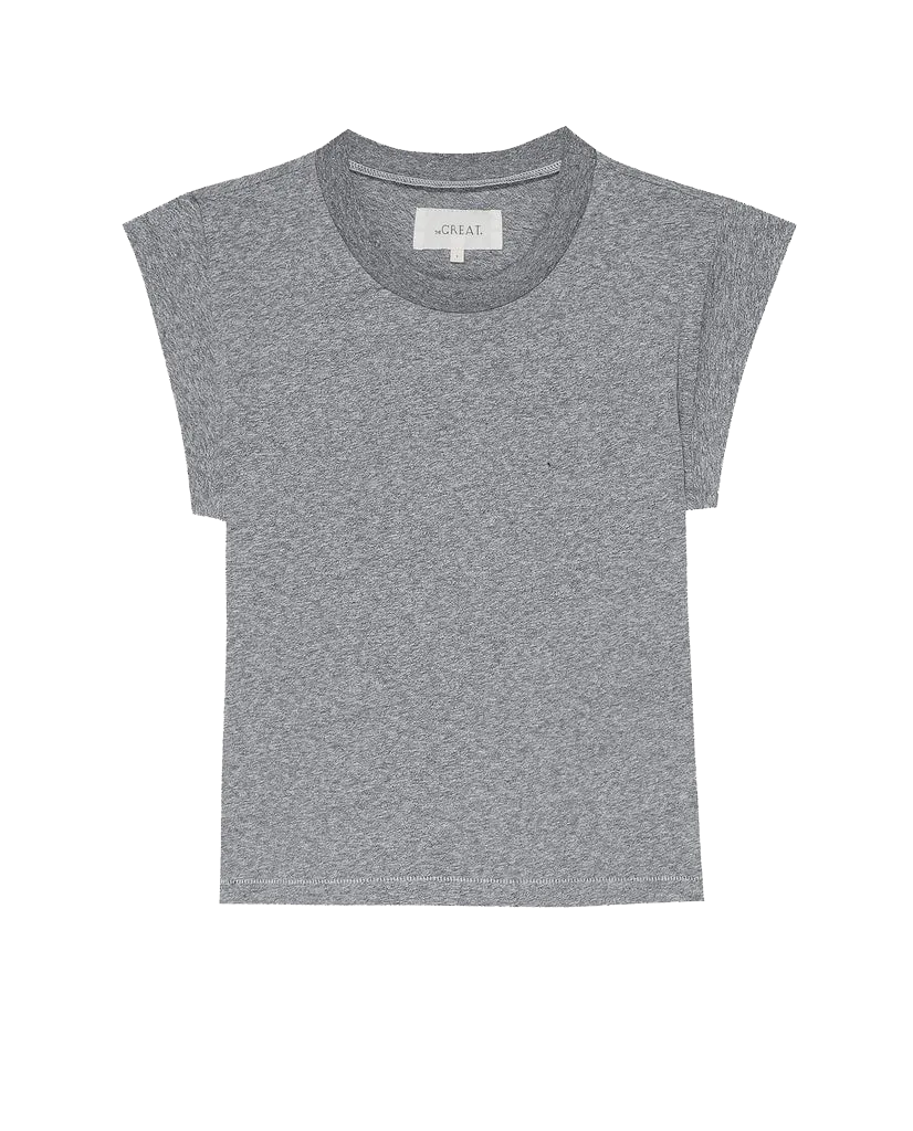 The Peak Shoulder Tee. -- Heather Grey