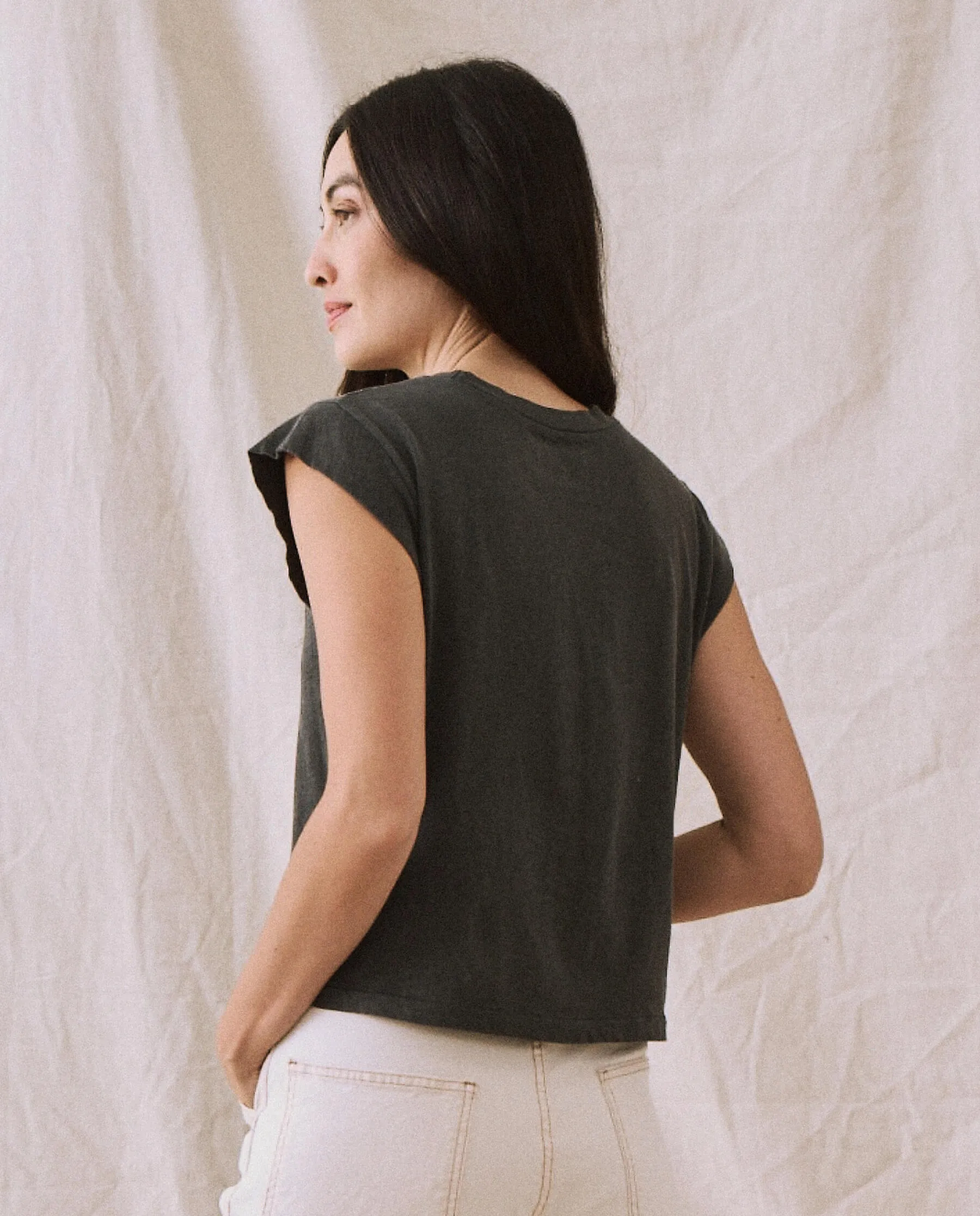 The Peak Shoulder Tee. -- Washed Black