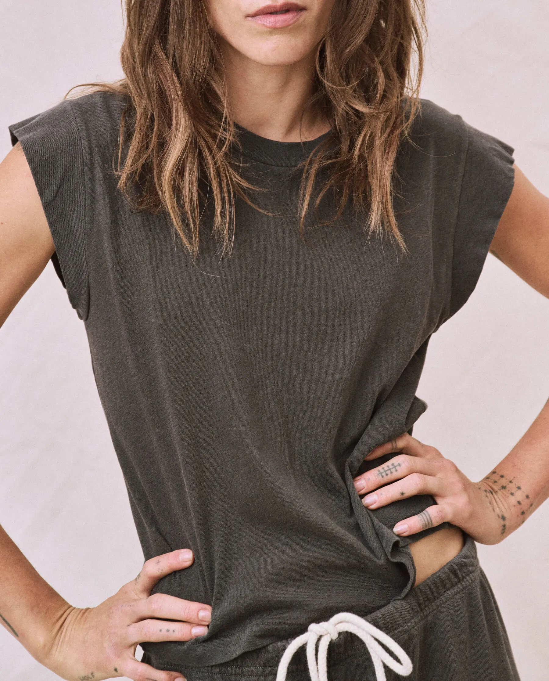 The Peak Shoulder Tee. -- Washed Black