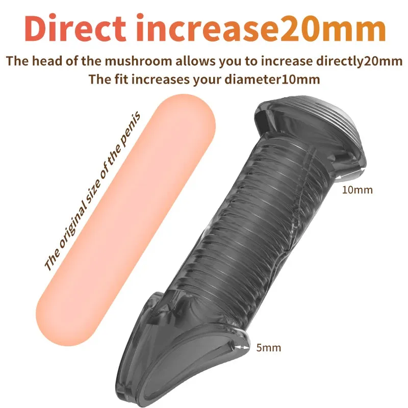 Three Cock Ring Penis Sleeve - Penis Enlarger Delay Ejaculation Sex Toy for Men