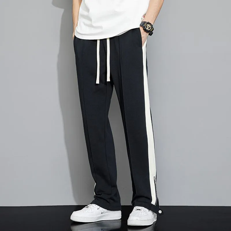 Versatile Straight Draping Trendy Knitted Split Sweatpant