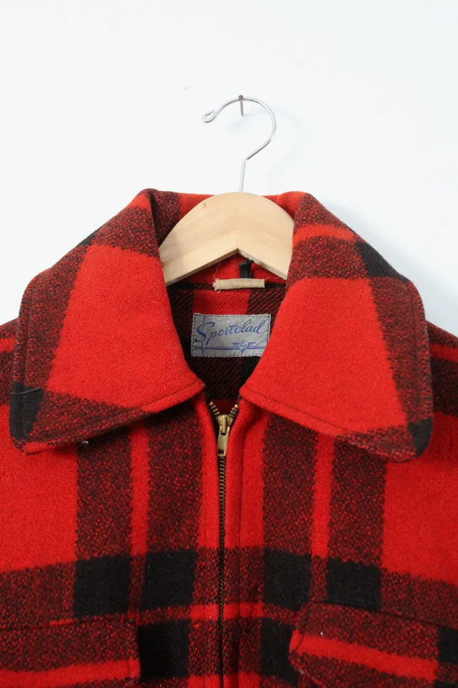 vintage 40s Sportclad wool plaid coat