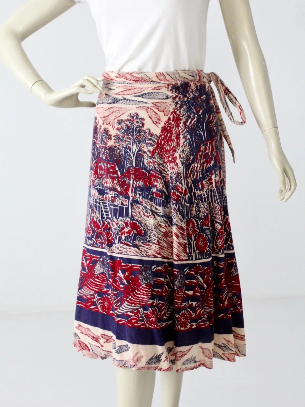 vintage 70s hippie wrap skirt