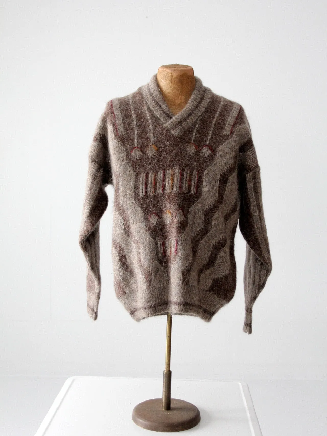 vintage shawl collar mohair sweater