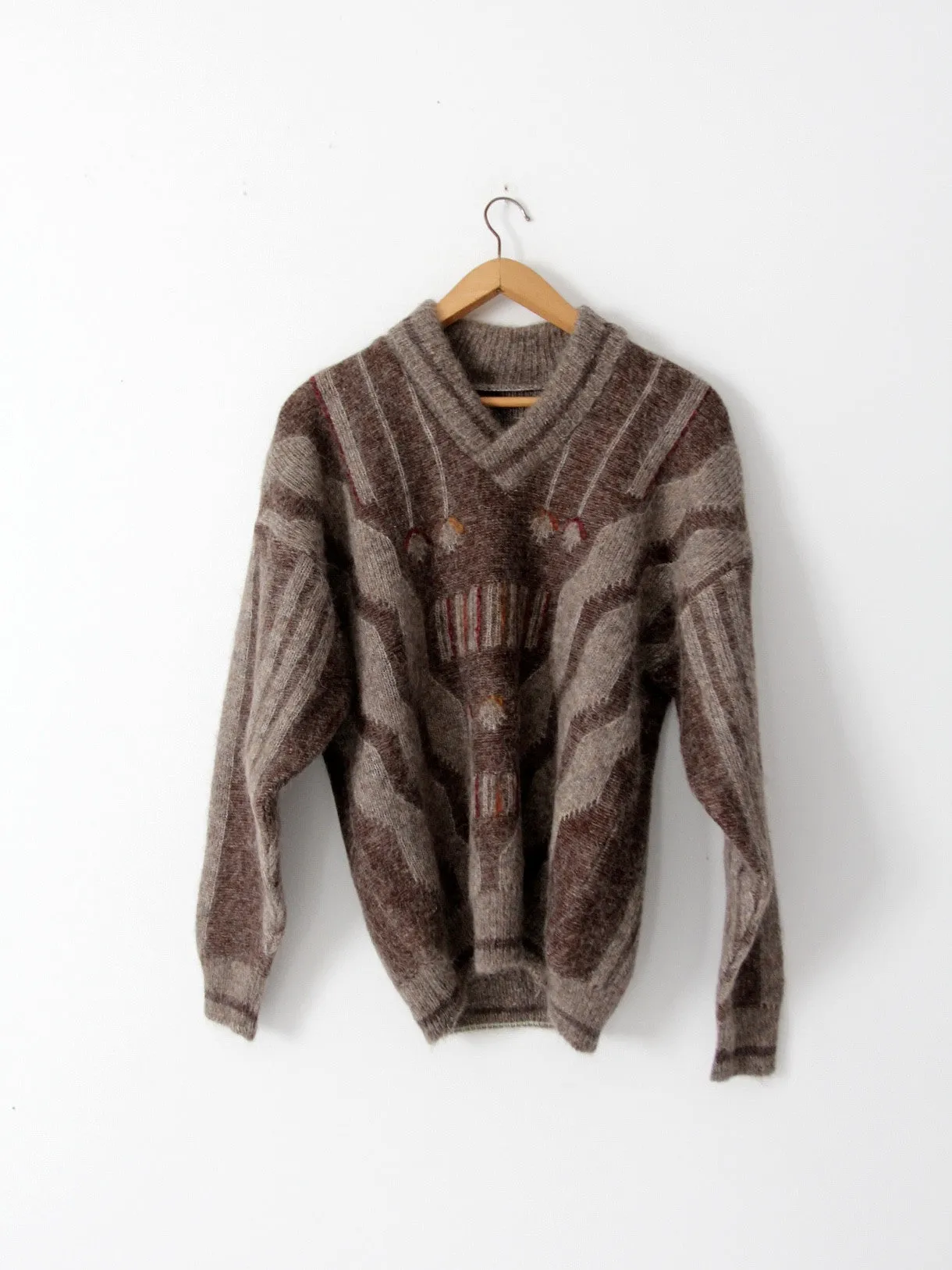 vintage shawl collar mohair sweater