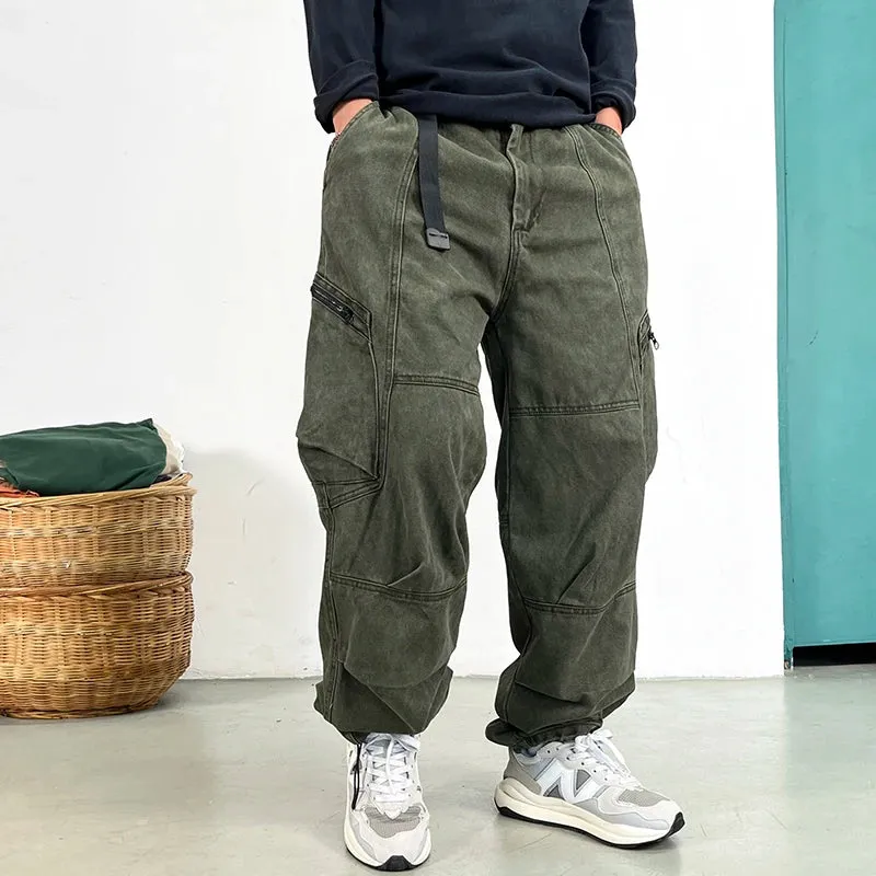 Wiaofellas  -  Japanese Streetwear High Quality Long Staple Cotton Twill Cargo Pants Men Harajuku Plus Size Casual Work Pants Baggy Trousers