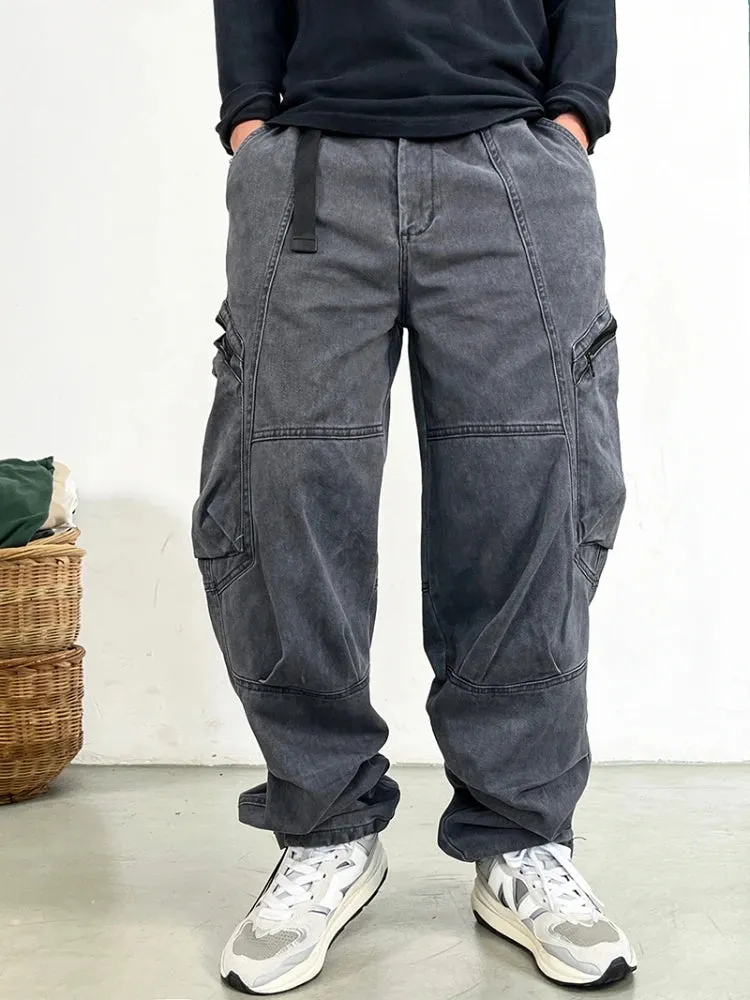 Wiaofellas  -  Japanese Streetwear High Quality Long Staple Cotton Twill Cargo Pants Men Harajuku Plus Size Casual Work Pants Baggy Trousers