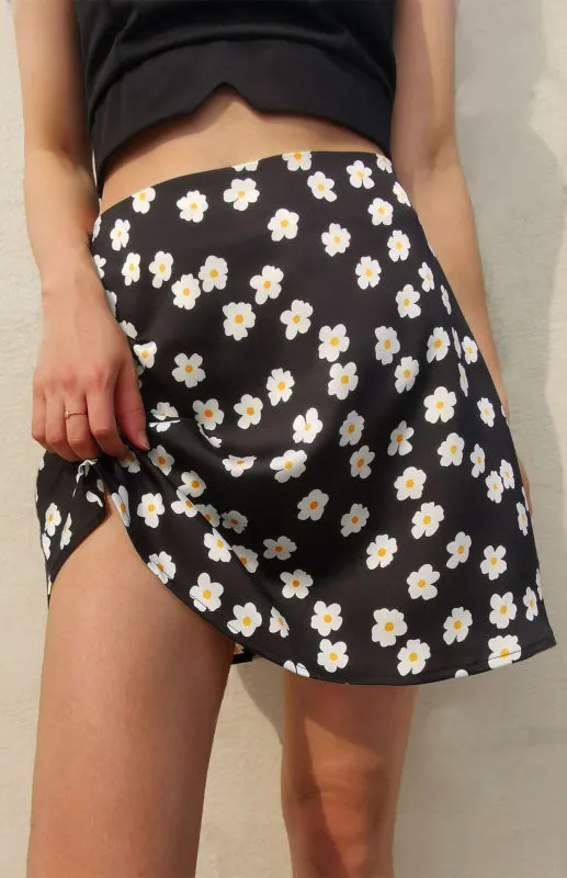 Women's High Waist Satin Print A Fashion Sexy Half-Body Skirt