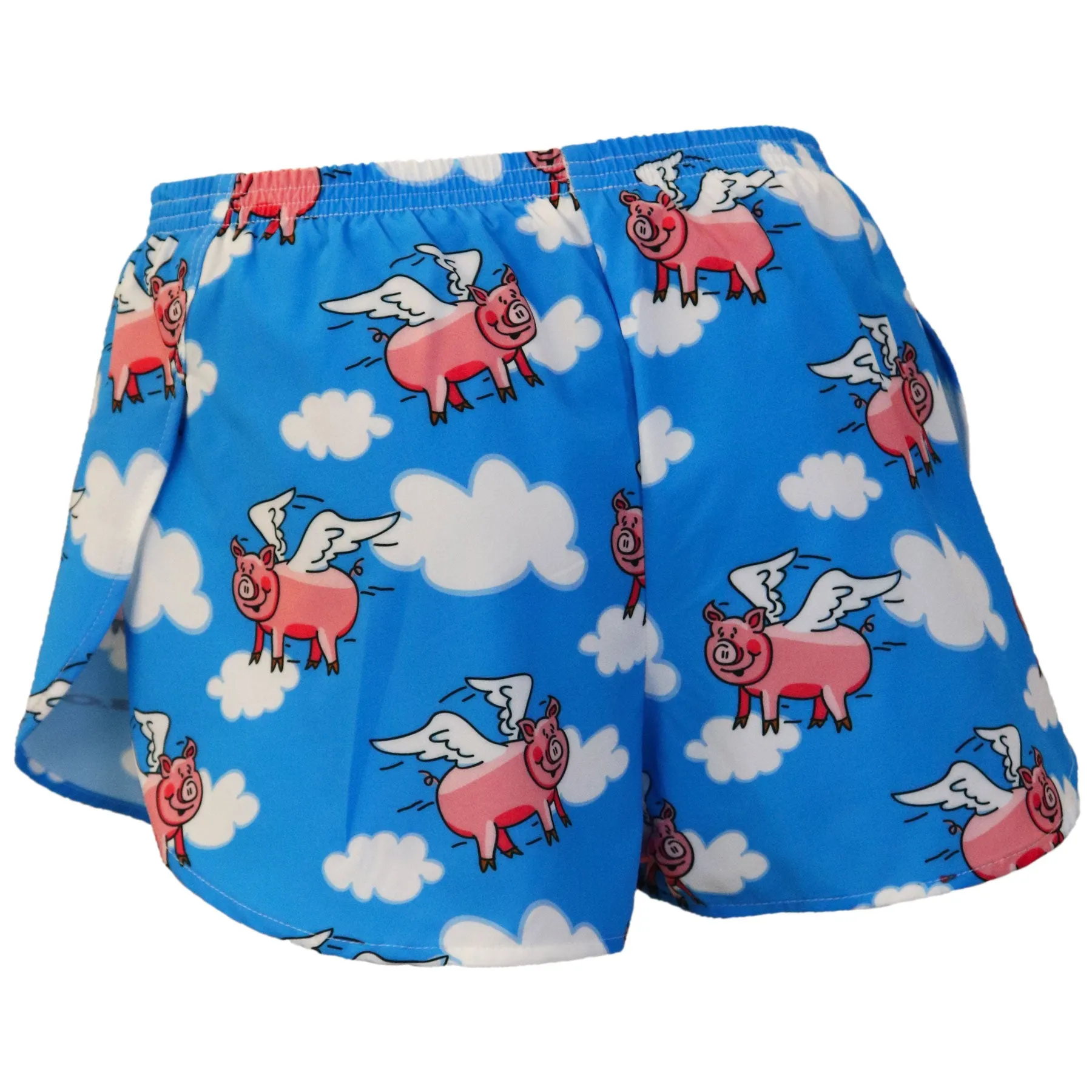 Women's Printed 1" Elite Split Shorts - Flying Pig